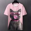 Summer Funny Cat Creative T-Shirts Animal 3D Print Men's O-Neck Short Sleeve T Shirt Plus Size Tees Harajuku Y2k Top Women Clothing