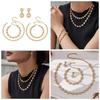 Luxury Zirconia Diamond Bracelet and Necklace Set with Stainless Steel Pendant and Retro Earrings