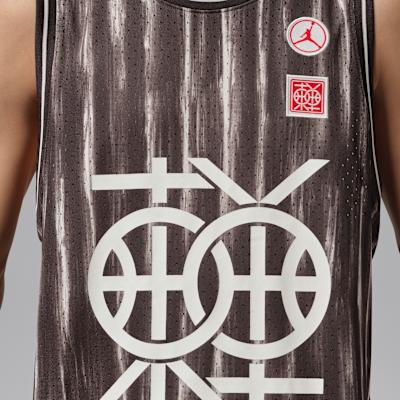 Jordan Mesh Tank Tops Men's Dark Brown Black Crew Neck Moderate