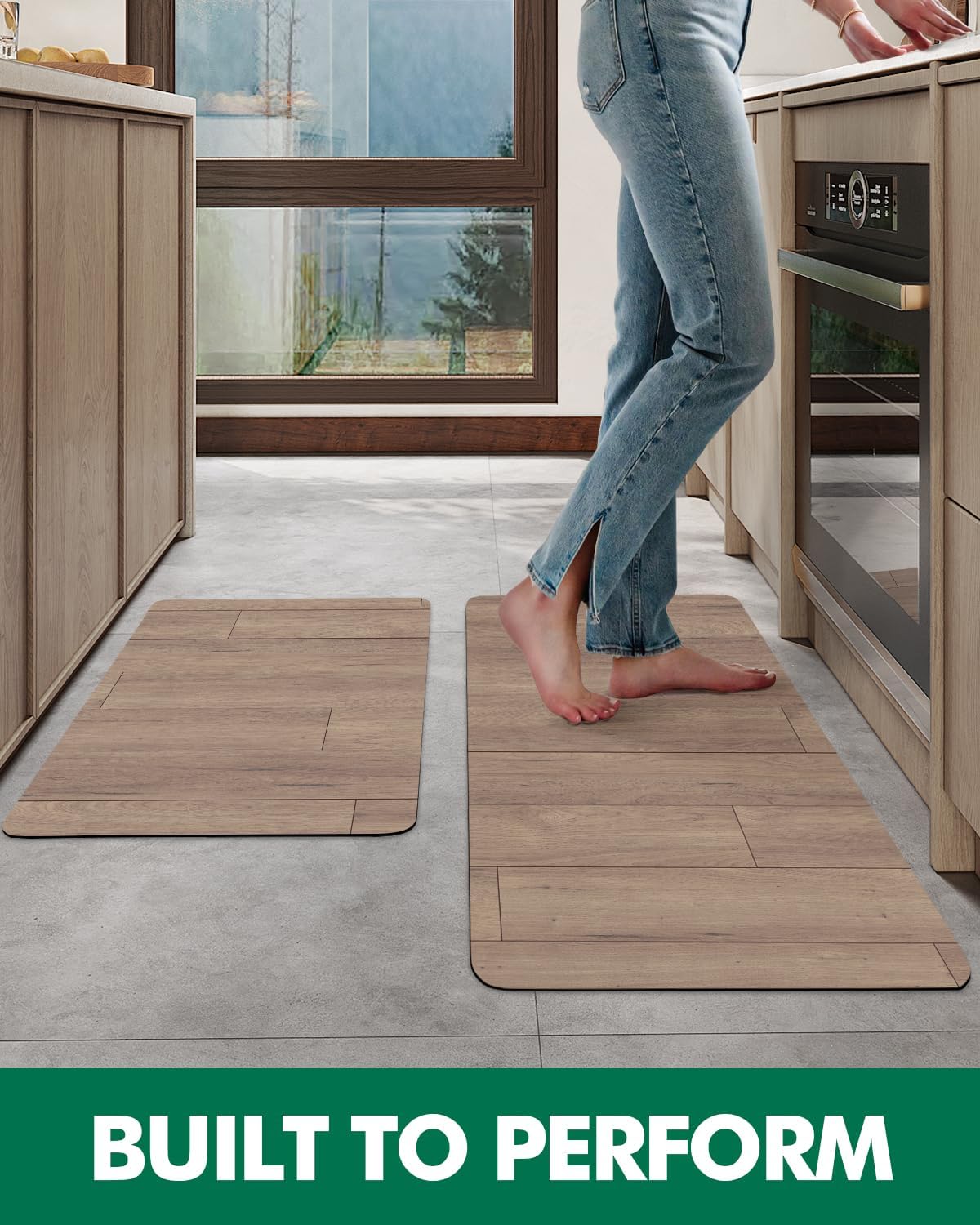 

1/2PCS Wood Grain Kitchen Diatoms Mud Floor Mat Non-Slip Quick Drying Absorbent Kitchen Home Office Standing Carpet 40X60CM 1PC