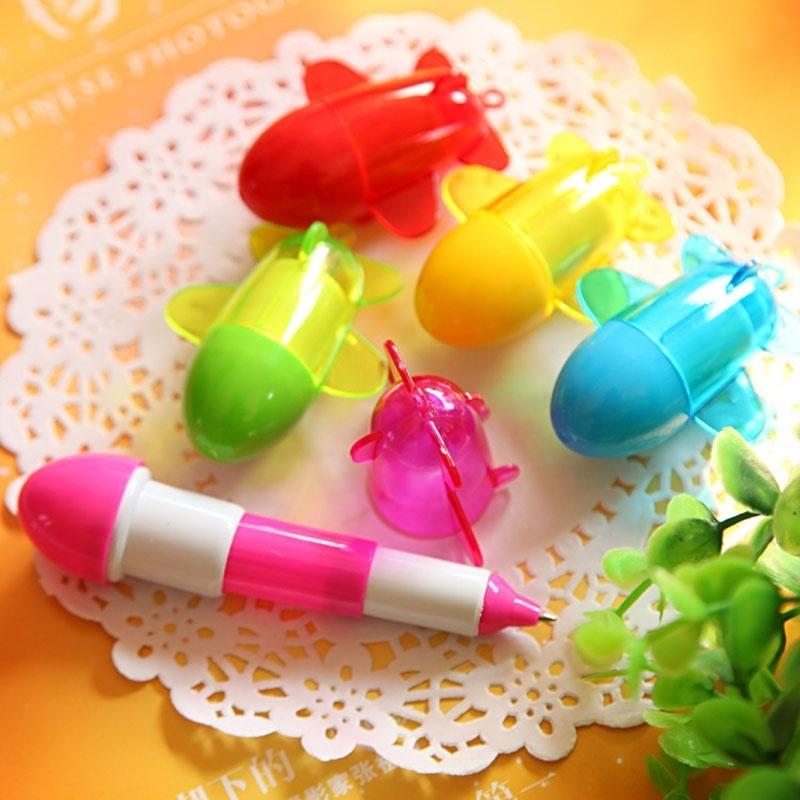 5Pcs Creative Kawaii Airplane Ballpoint Pen Cute Candy Ball Pens for Children Gift Korean Stationery Student