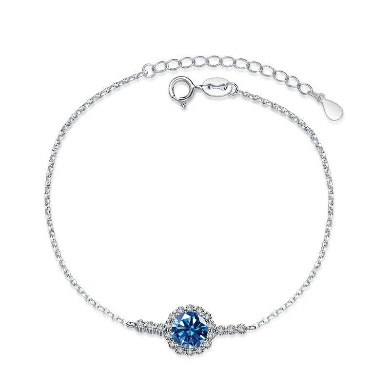 Bague Ringen S925 Sterling Silver Full Star Double Row Drill D Color Mossan Stone Bracelet Female Niche 1 Carat Mossan Diamond