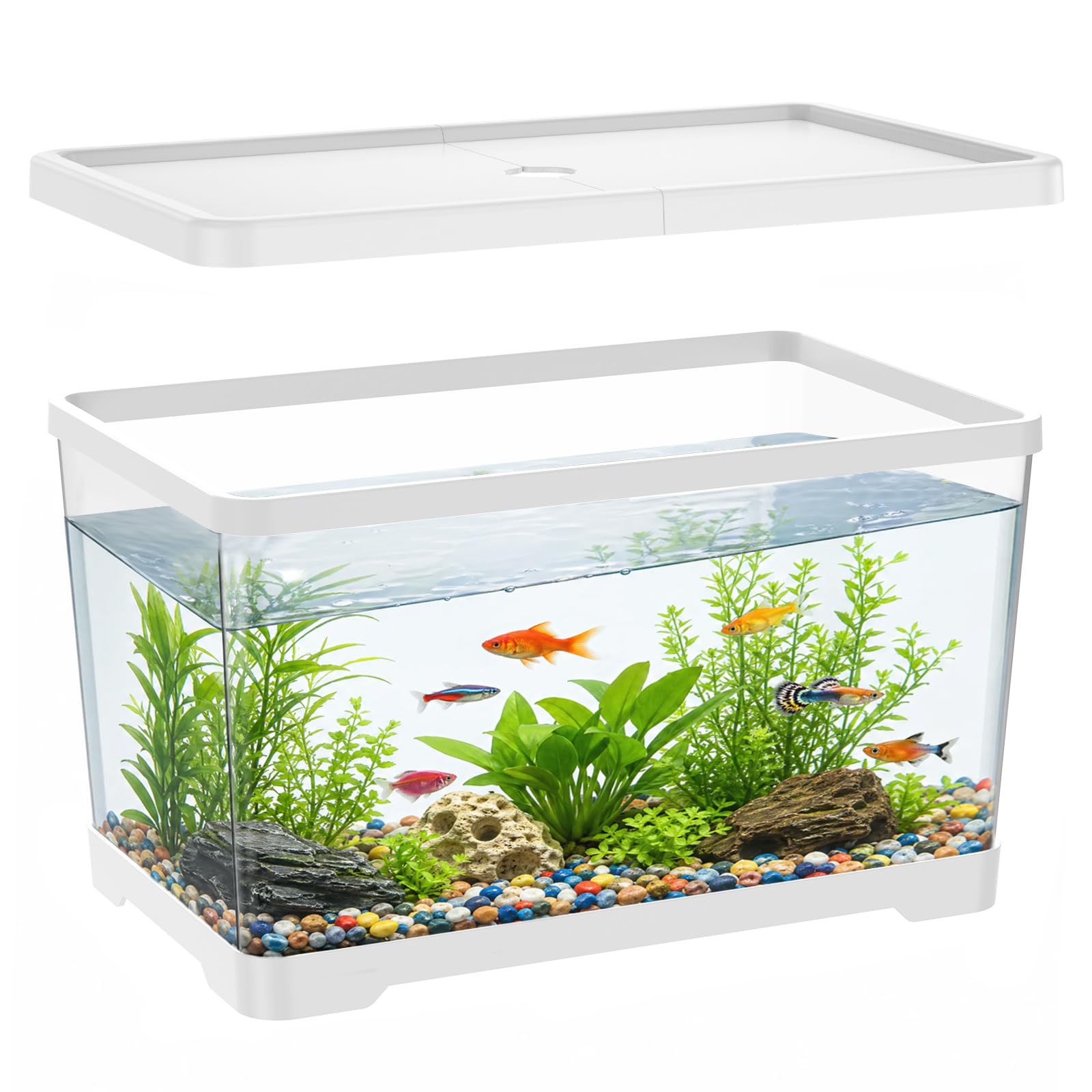 2 galonu plastmasas zivju tvertne ar