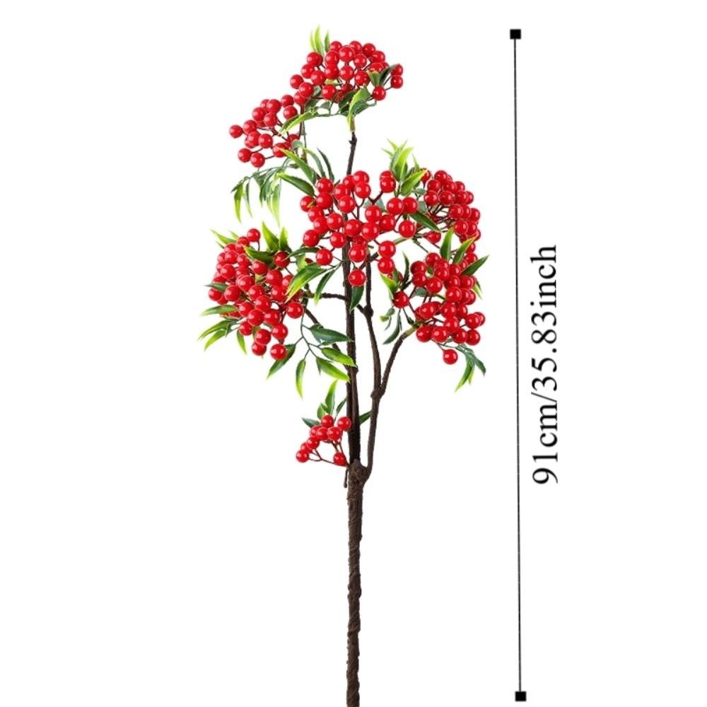 Grüne Blätter Künstliche Schaumbeeren Zweig Gefälschte Glücksfrüchte Luxus Simulations-Obstbaum Elegante Realistische Kunstpflanzen