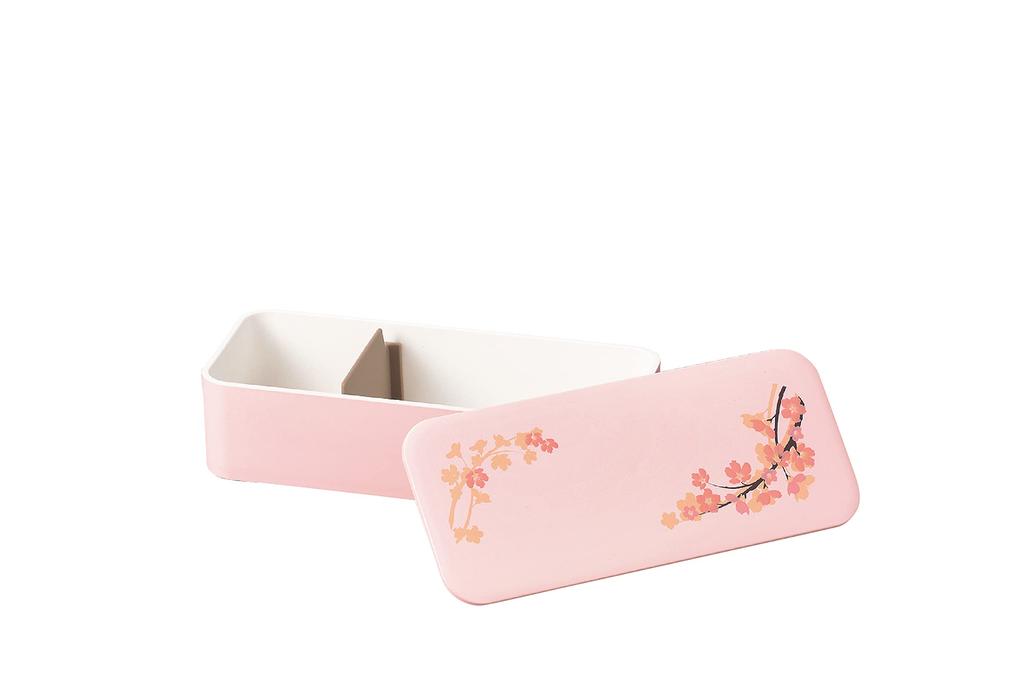 Tatsumiya SAKURA Slim Lunch 30402 Single-Tier Box, White, Size Approx. W19.3 D8.2 H5.3