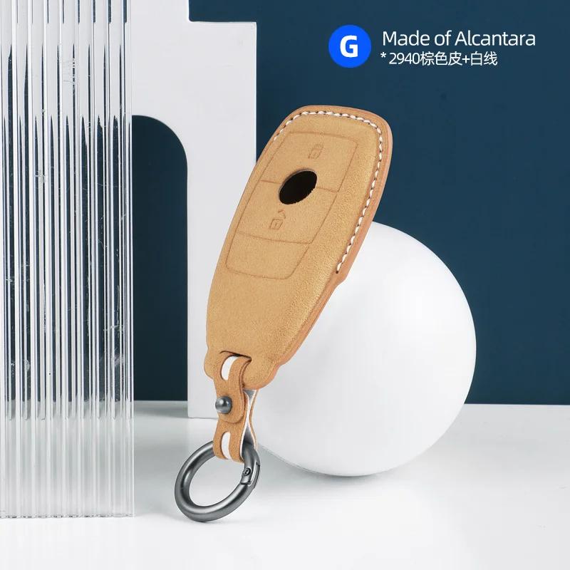 Interior Mouldings Alcantara Car Key Case Cover For Mercedes Benz A C E S G CLS GLC SL Class W176 W177 W205 W206 W212 W213 W222
