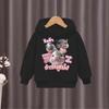 2025 New Hippo Printed Children's Hoodie Soft and Breathable Fabric Hoodie Long Sleeve Sportswear for Girls' Casual Daily Clothing