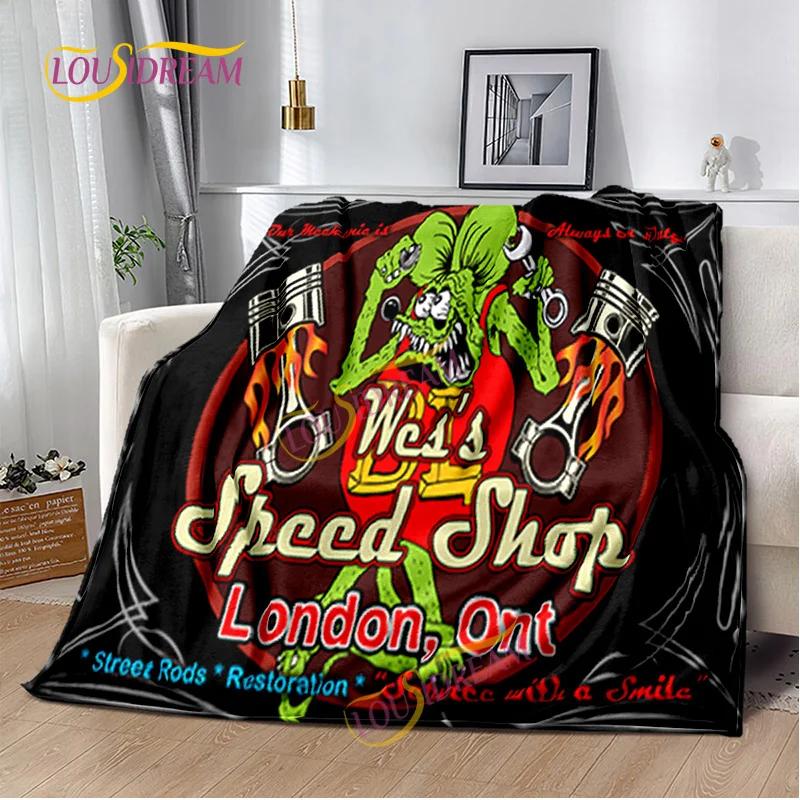 Portable Multifunctional Children's holiday birthday Gift Cartoon Rat Fink Cute Home Bedroom decoration Warm Sherpa blanket