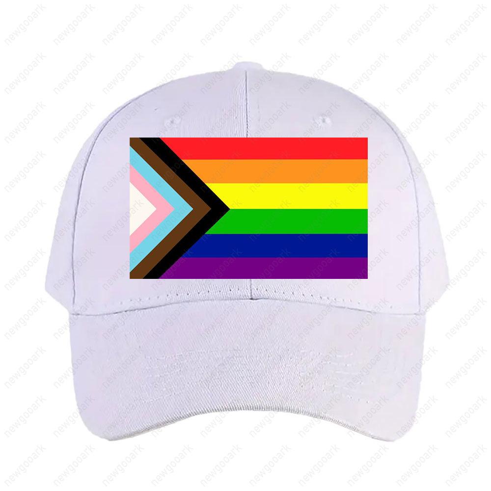 Homosexuelle Progress Pride Flagge Kappe Sommer Damen Unisex Erwachsener Schirmmütze Mode Lässig Verstellbar Bedruckte Baseballkappen Trucker Cap