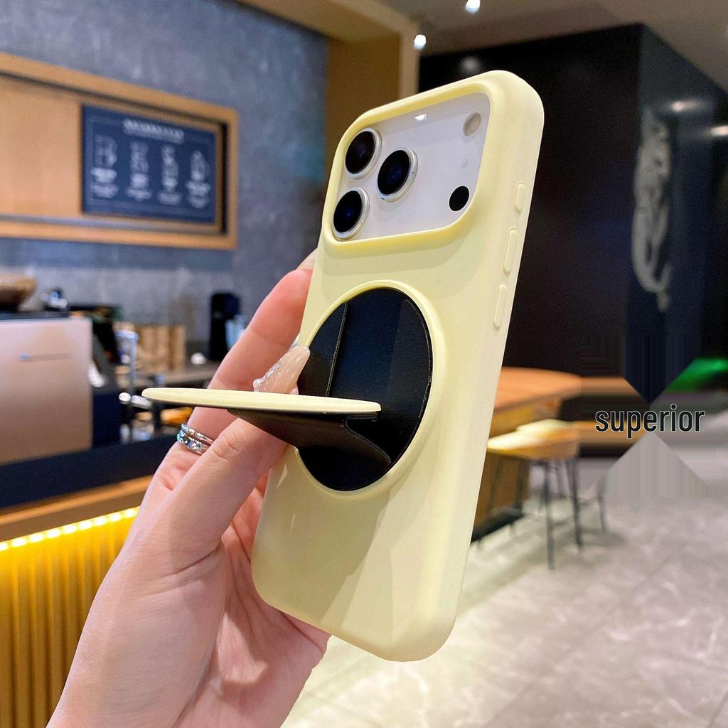 Bo Yang Drop-Proof Folding Stand Case for iPhone 17 - Liquid Silicone for Apple 16 Pro Max