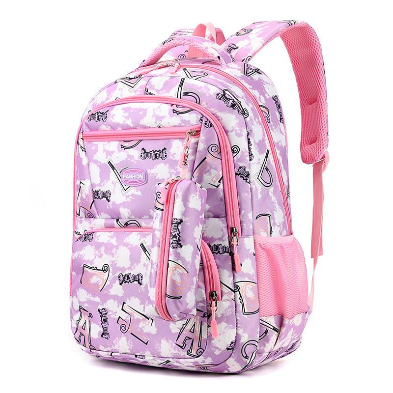 Patterned Alphabet Child Schoolbag Anti Splashing Water Wear Resistant Backpack