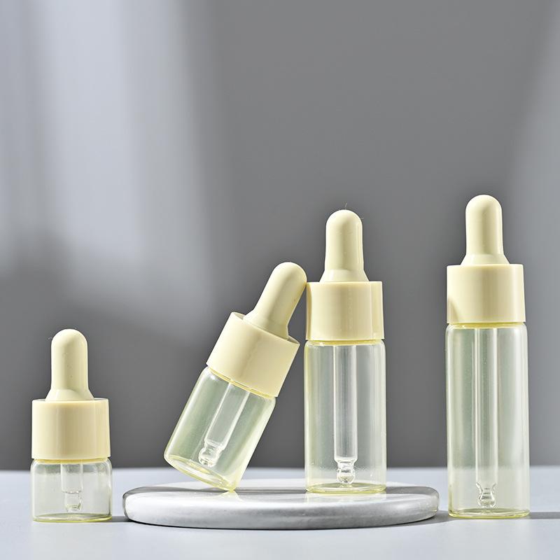 10pcs/lot 5ml 10ml 15ml 20ml Glass Dropper Bottle Jar Vial Empty Refillable Essential Oil Bottle With Glass Pipette For Cosmetic