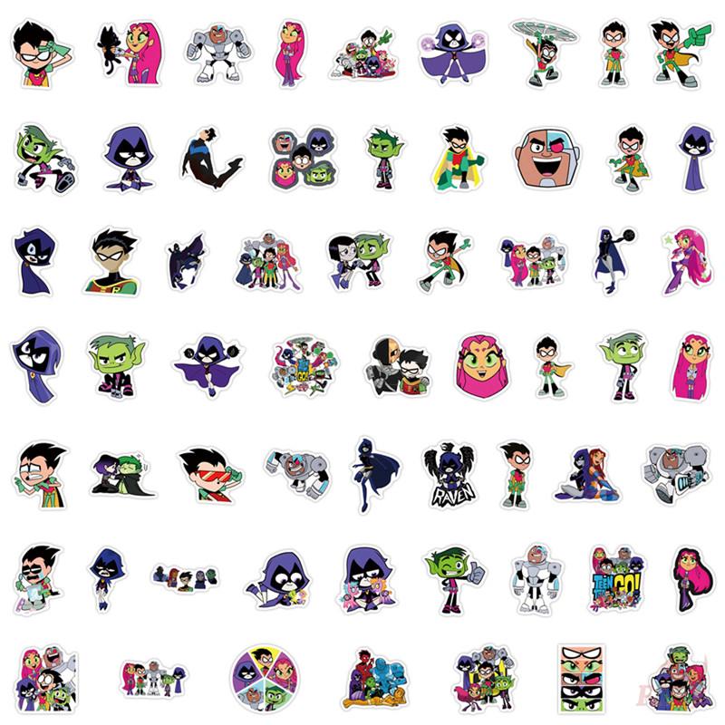 50Pcs/Set Teen Titans Go Stickers DIY Fashion Waterproof Doodle Decals Stickers