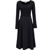 ONLY Women's Faux Two-Piece U-Neck A-Line Long Dress