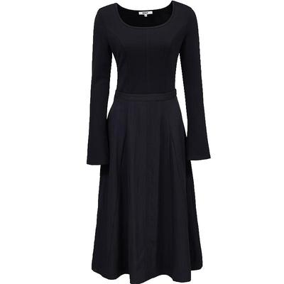 Women's Faux Two-Piece U-Neck A-Line Long Dress