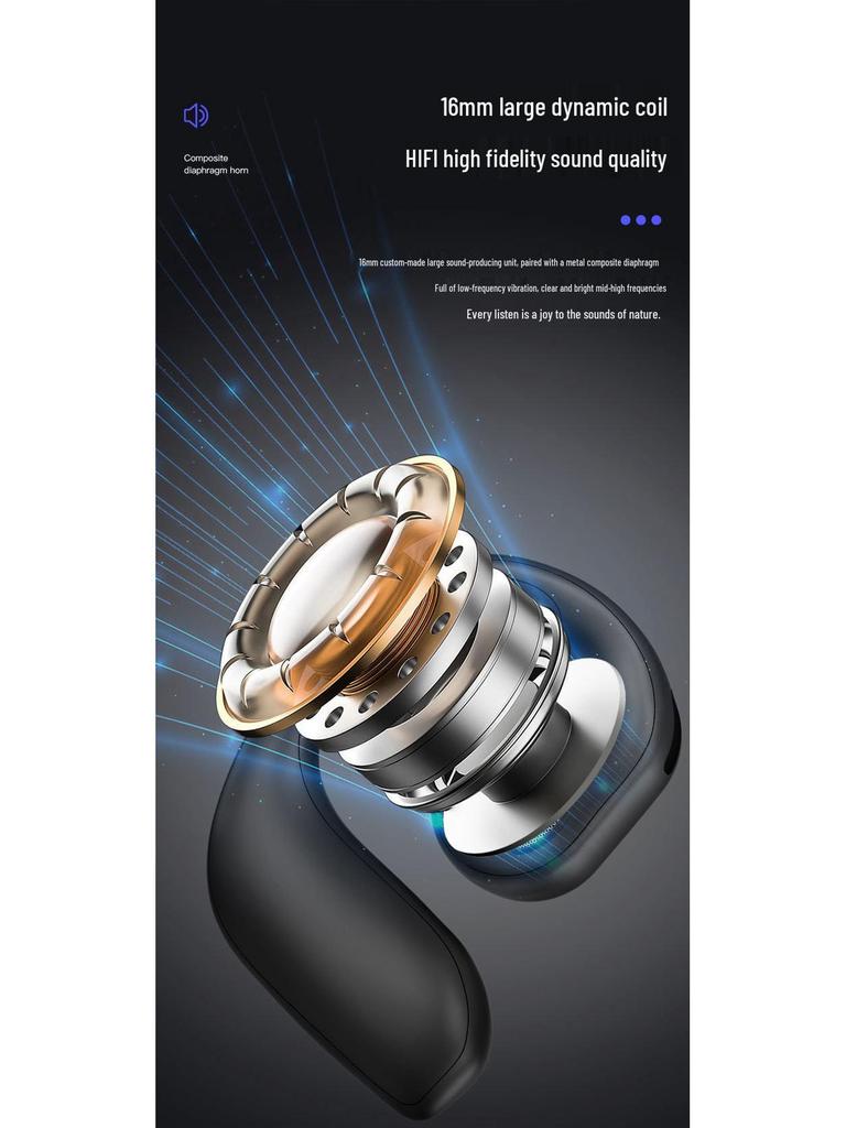 FN-98 Air Conduction Sports Earphones: Long Battery Life, Bluetooth, Digital Display, Non-In-Ear