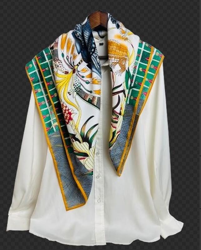 SIYUTANG Jungle Mystery Twill Silk Scarf