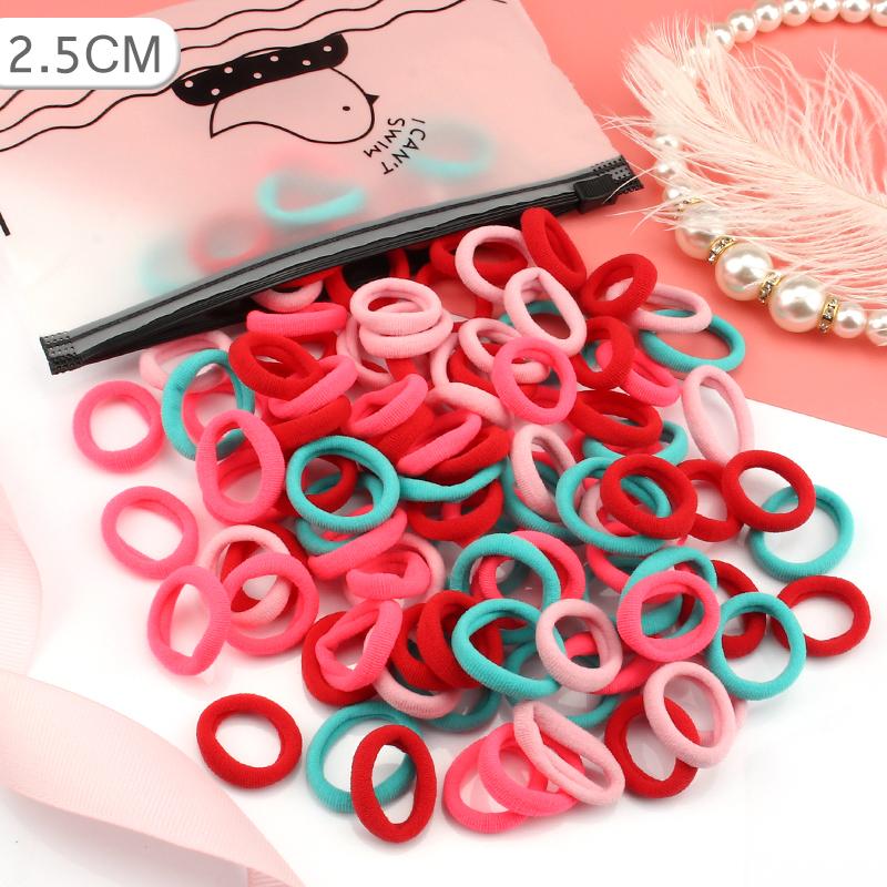 Buy 100Pcs/Set Elastic Rubber Band Girls Fashion Towel Hair Ring Color