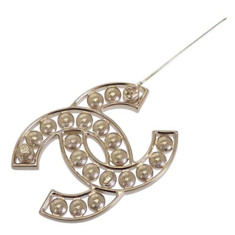 CHANEL  A64978 B14357 Brooch gold/white metal/Fake pearl Women
