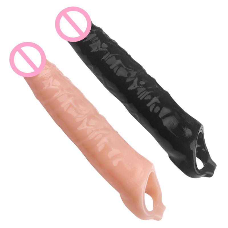 Large Cover Stick Men's Penis Adult Delay Ejaculation Extension Thickened Sleeve Silica-Gel Sex Products for Couple