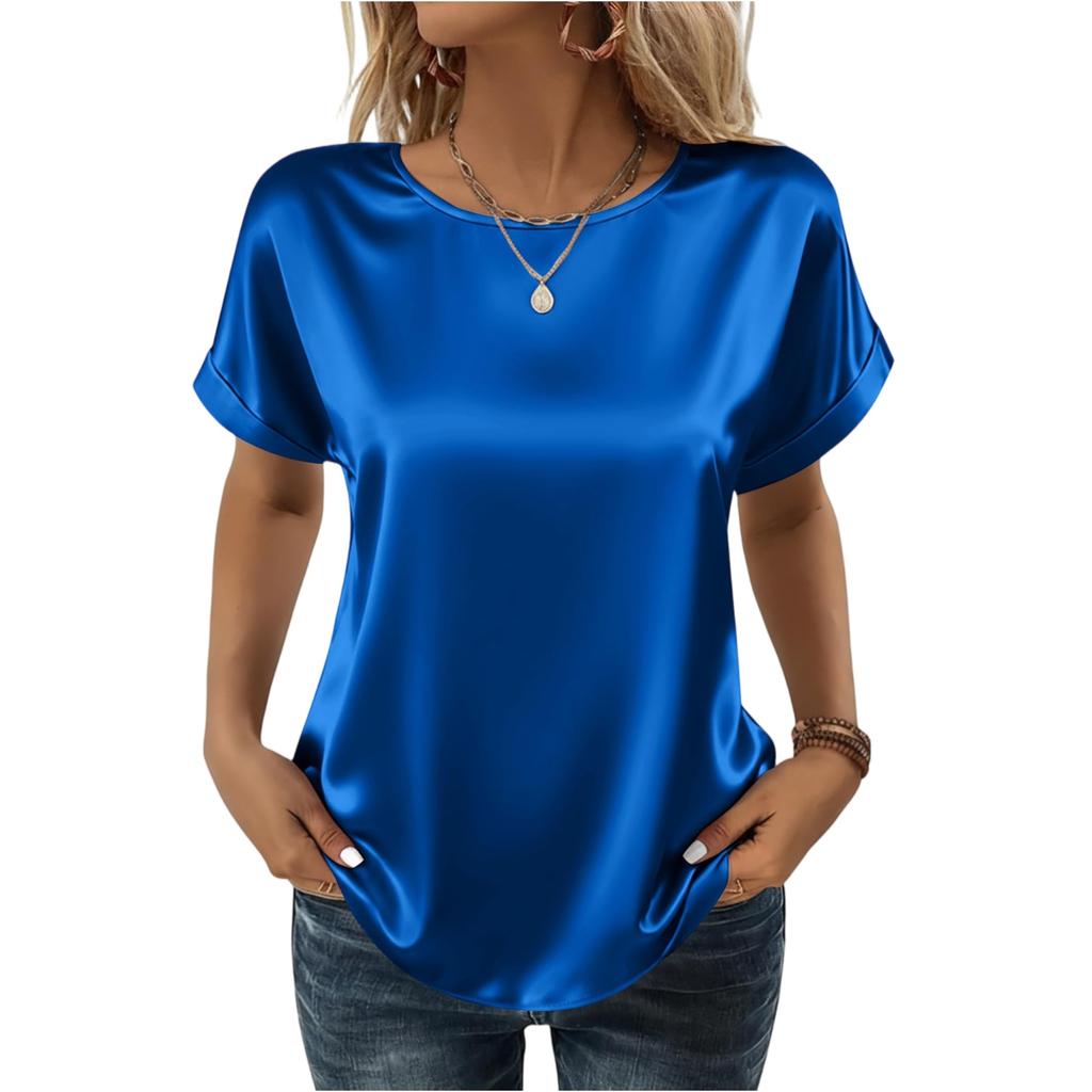 Women's Fashion Casual Round Neck Short Sleeve Shirt