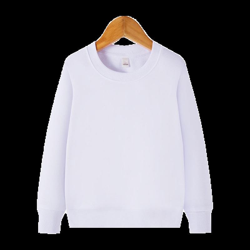 Ensfarget langermet genser med rund hals - Allsidig koreansk pullover for barn vår og vinter