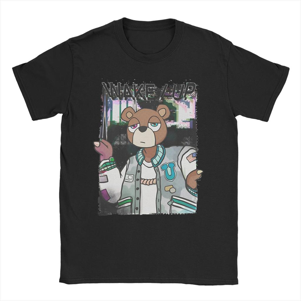 Unisex Damen Kanye West Abschlussbär T-Shirt Reines Baumwoll Oberteil Lässiges Kurzarm Rundhals T-Shirts Sommer T-Shirt