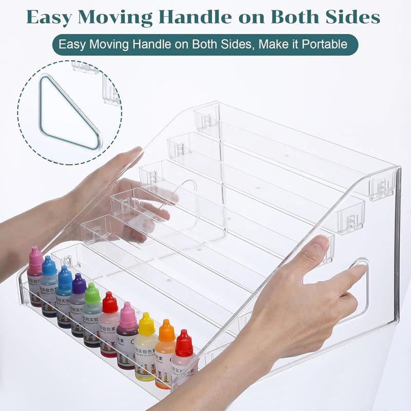 A96I-Clear Acrylic Paint Organizer (7 Tier),Paint Bottle Organizer,Acrylic Paint Storage Organizer,Craft Paint Organizer Rack
