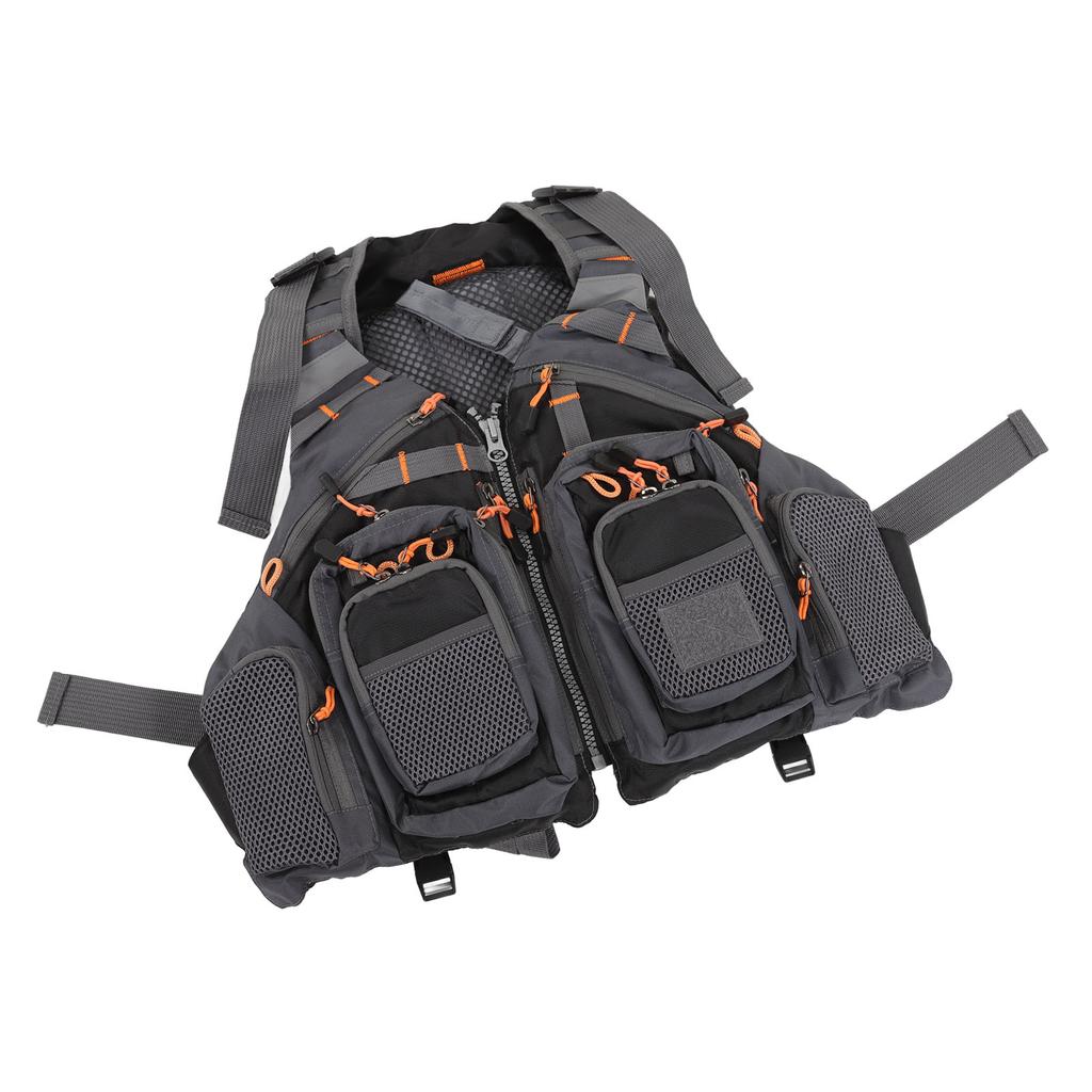 Fishing Vest Backpack Adjustable Shoulder Straps and Belt Black Average Size for Men and Women