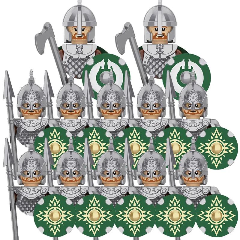 Średniowiecze Seria Władca Pierścieni Królewska Gwardia Rycerzy Lohan Starożytni Łucznicy Figurki Żołnierzy Klocki Zabawki dla Dzieci