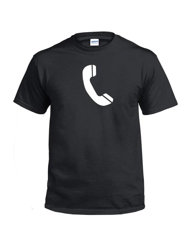 

Telephone Symbol T-Shirt Black White cotton Shirt Icon Birthday Gift S - 5XL S