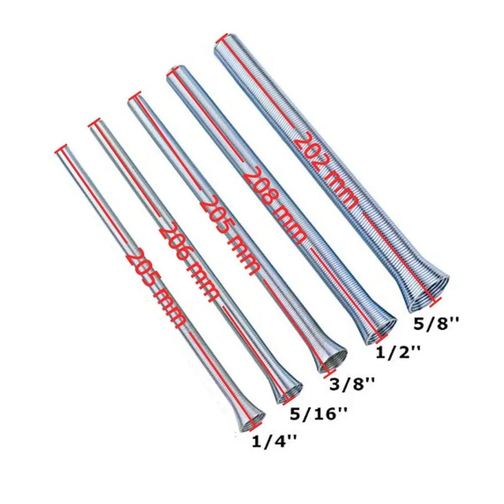 5 Pcs 1/4, 5/16, 3/8, 1/2, 5/8 Inch Spring Tubing Benders Kit For Brass, Aluminum, Thin Steel 210mm Spring Tube Benders Set