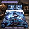 Personalized 3Pcs Bedding SetSolo Leveling Custom Text Duvet Cover Pillowcase Set Bedroom Gift