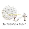 F26C Acrylic White Luminous for Cross Rosary Necklace Hanging Pendant for Women Men Praying Meditation Gift Supplies