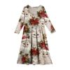 Girls' Maxi Dress - Long Sleeve Pocket Dress Christmas Day
