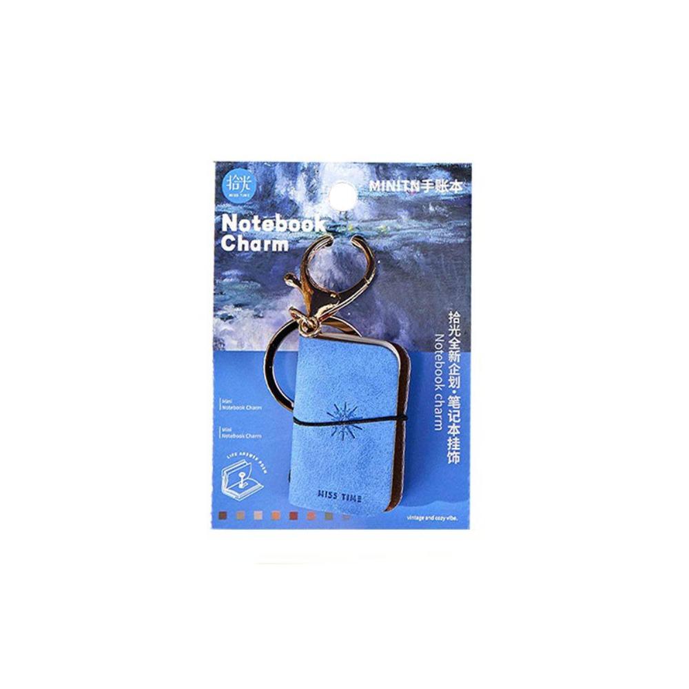 Retro Tiny Leather Notebook Charm Decorative Mini Pocket Notepad Keyring Backpack Decoration