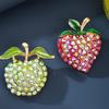 Elegant Apples And Strawberry Rhinestones Brooch For Women Fashion Accessory For Clothing And Backpack Enhancement Gift