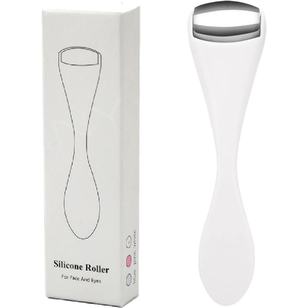 Mini Eye Face Rollers Massager 304 Stainless Steel Ice Silicone Roller for Relief Pain Skincare Facial Women Girl Gift