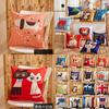 Stylish Square Cartoon Animal Cushion Covers With Lion Cat Deer Prints For Home Decor