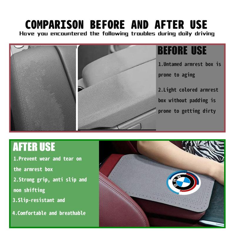 Car Seat Protection Center Console Armrest Mat Accessories For BMW X3 X5 M5 M3 E46 E90 E60 F10 E39 F30 E36 G30 E87 E70 CE6