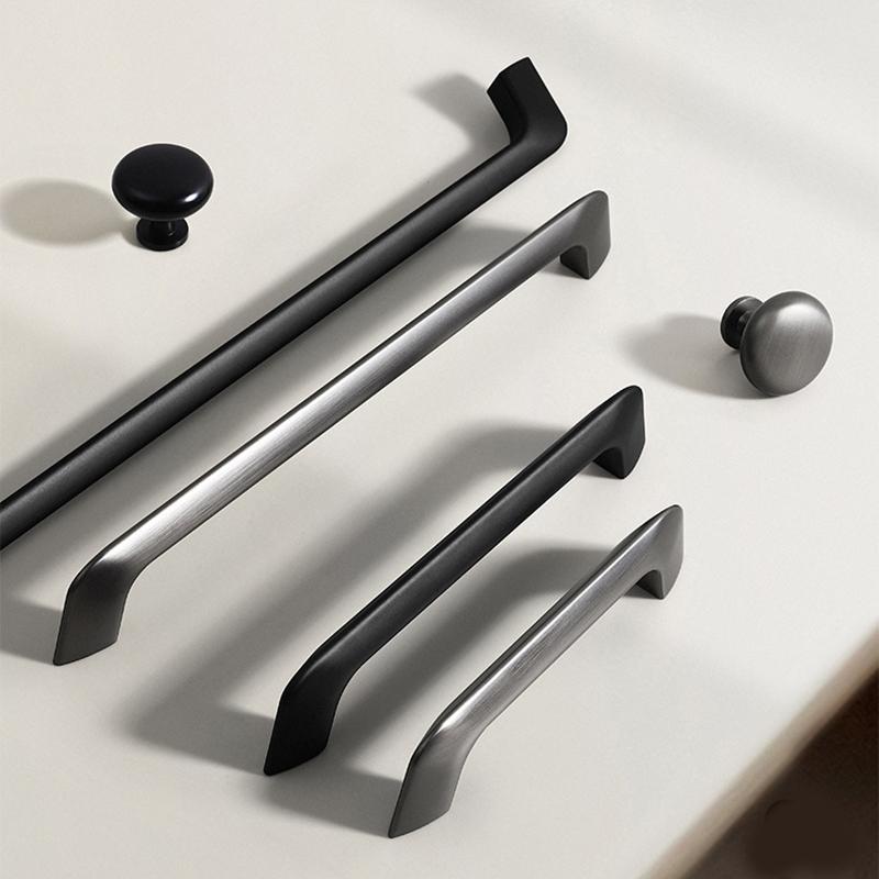 WV Kitchen Cabinet Storage Handles Modern Cupboard Gold Brass Cabinet Door Handles Gray Drawer Knobs Kitchen Furniture Hardware