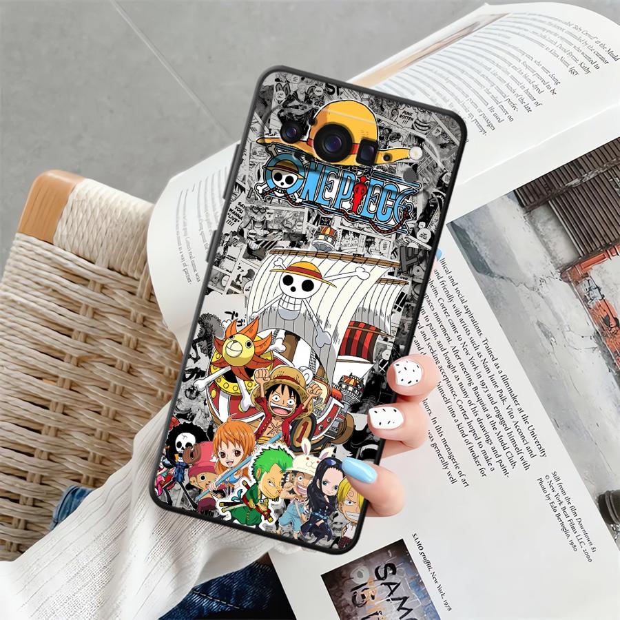 O-One Pieces Luffys Black Soft Shell Phone Case for Google Pixel 8a 7a 10 9 Pro XL 6a 6 7 8 Pro 9a