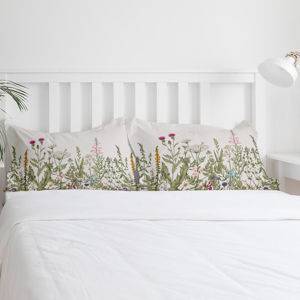 Vintage Herb Plant Flower Duvet Cover With Pillow Case Custom Comforter 3pcs Bedding Set Quilt Cover Double Bed Home Textile