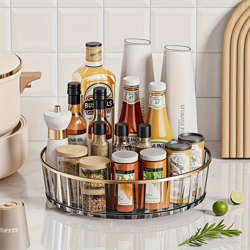360 Degree Rotating Seasoning Rack, Kitchen Storage Rack, Seasoning Bottle Storage Tray, Rotating Storage Tray