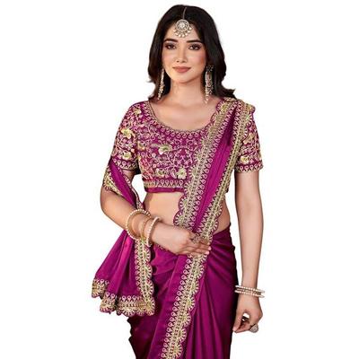 Women's Elegant Designer Sarees Premium Rangoli Fabric with Embellished Border, Lightweight and Stylish Ethnic Wear - Perfect for Parties,