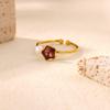 Nischen-Vintage Dopamin Zirkon Perlen Pentagramm Ring Damenmode Vielseitiger Zeigefingerring
