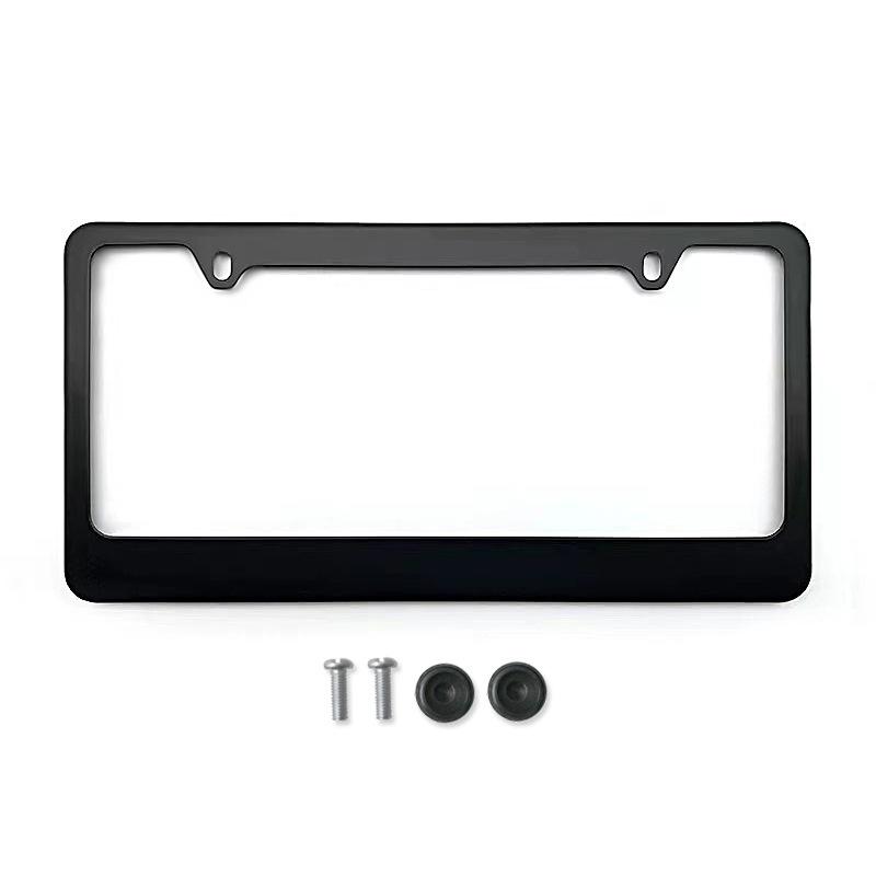 Support Noir Argenté Avec Vis Cadre Universel Plaque d'Immatriculation Américaine Accessoire Auto Fibre Couverture Plaque d'Immatriculation TAG Pour Avant Arrière