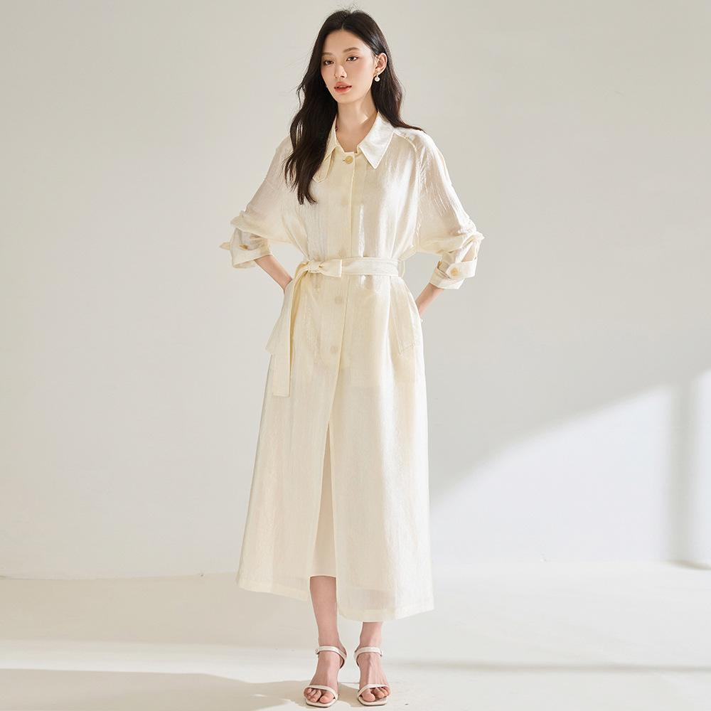 Spring and summer new acetic acid fashion sunscreen clothing thin high-end design long-sleeved long cardigan jacket 18850