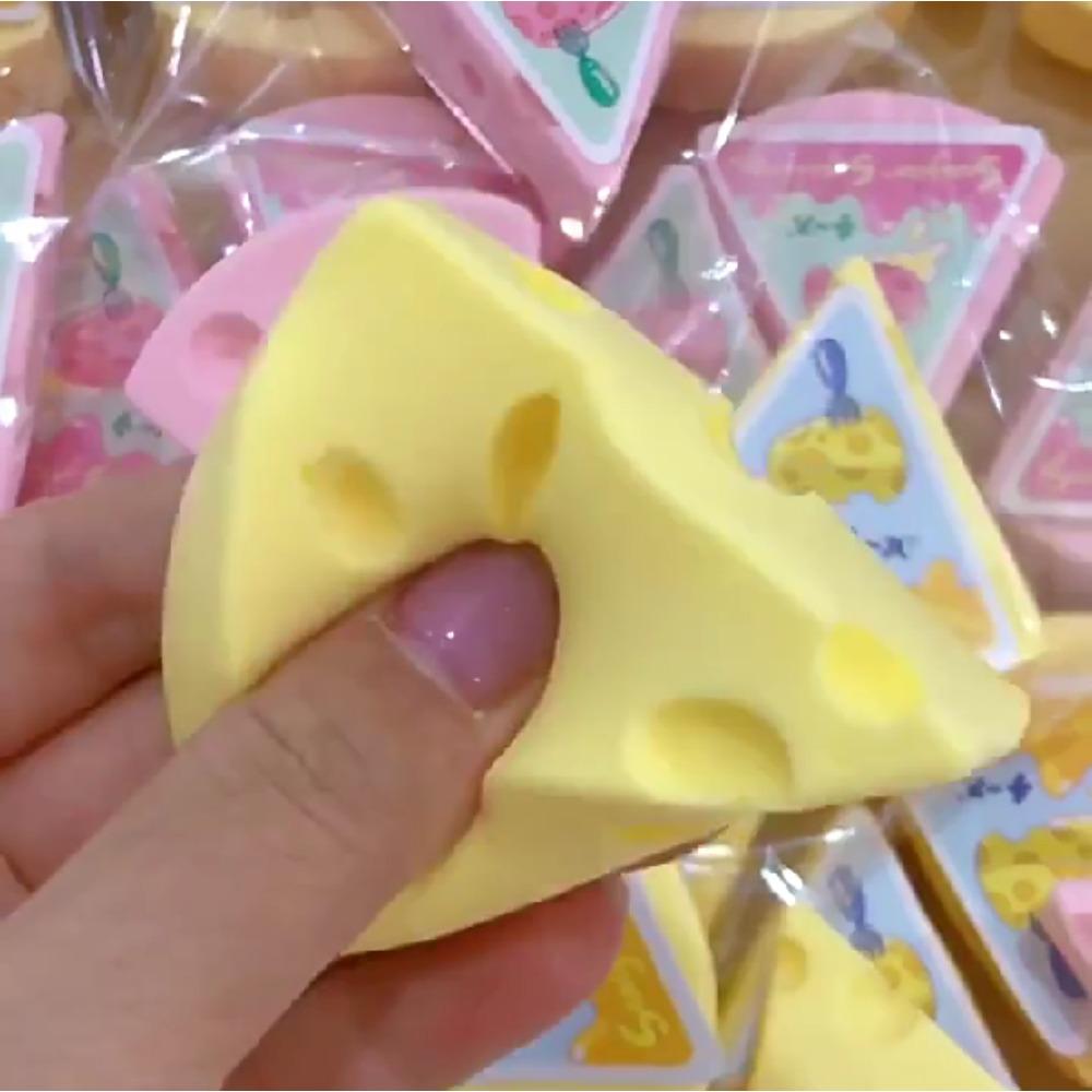 Squishy Simulated Cheese Bread Squeeze Toy Soft Stress Relief Slow Rising Sensory Fidget for Anxiety ADHD Autism Gifts for Kids