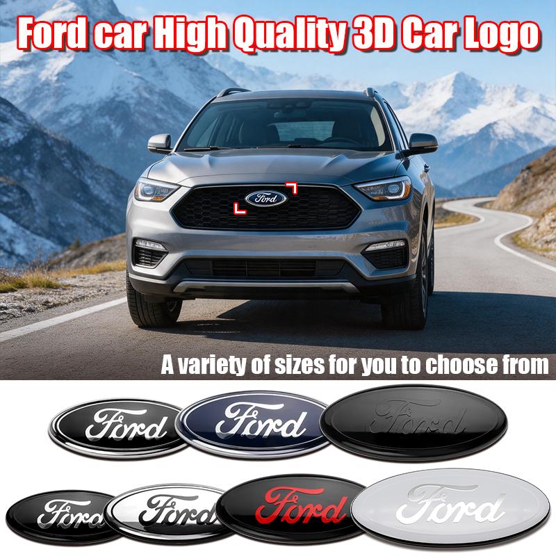 Aluminum 11.5cm-22.5cm Front Hood Rear Trunk Emblem Badge Overlay For Ford Focus Fiesta mk5 mk2 mk3 Auto Tuning Parts Mondeo mk4